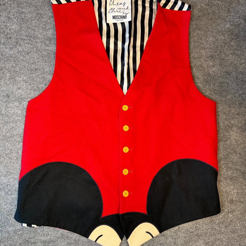 RARE Vintage MOSCHINO Cheap & Chic Mickey Mouse Vest  Wool Italy